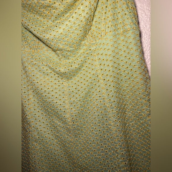 Free People Womens Berry Kiss Off-The-Shoulder Pocket Mini Dress Sweet Green NWT - Picture 6 of 8